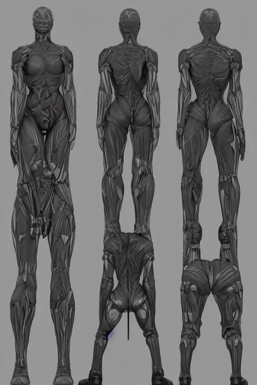 symmetry!! full body female human anatomy concept
