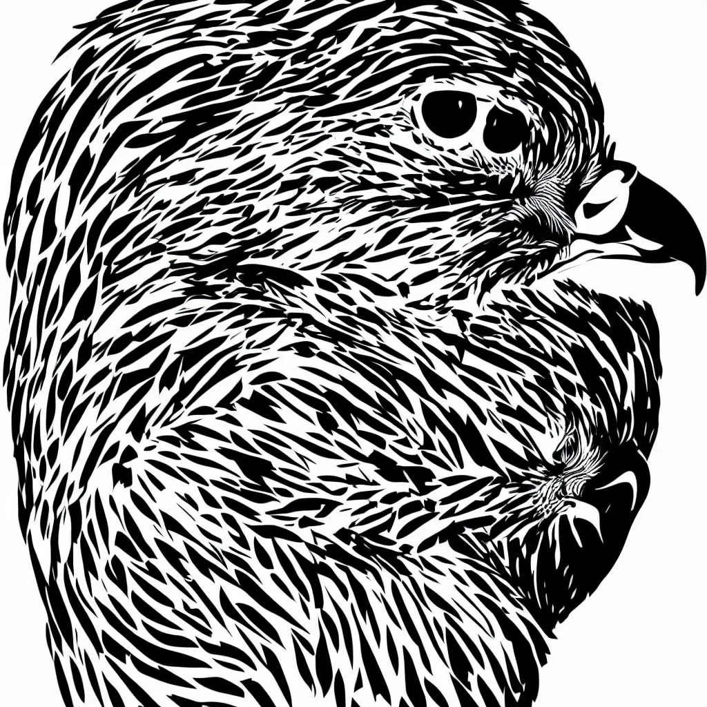 Image similar to Falcon bird face, low polygon effect, 2d vector art.