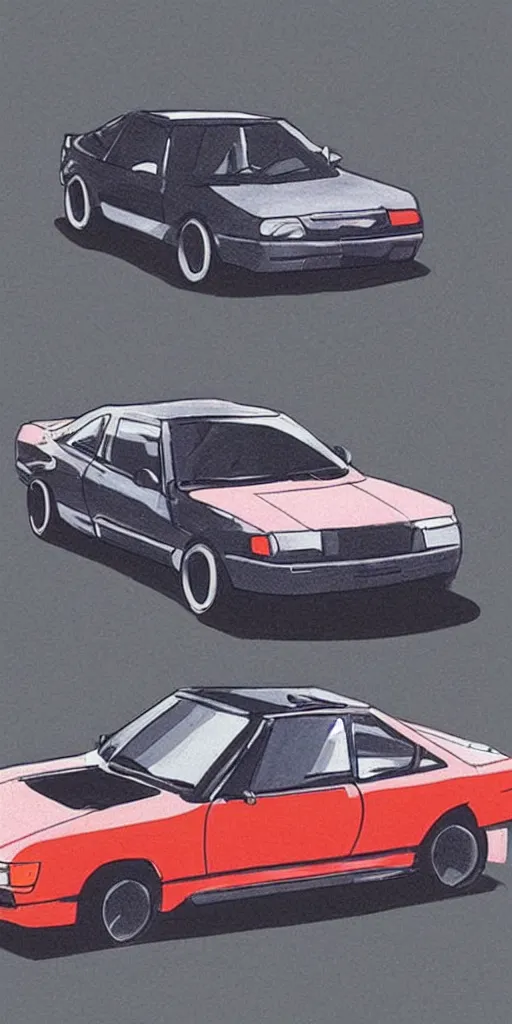 Prompt: man driving a import japanese car drawn in the style of Initial D