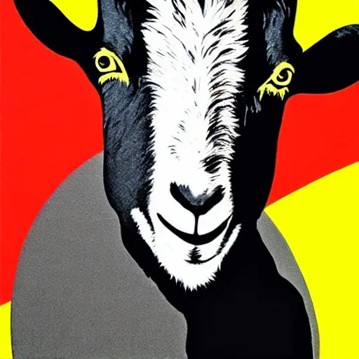 Prompt: goat, portrait, pop art