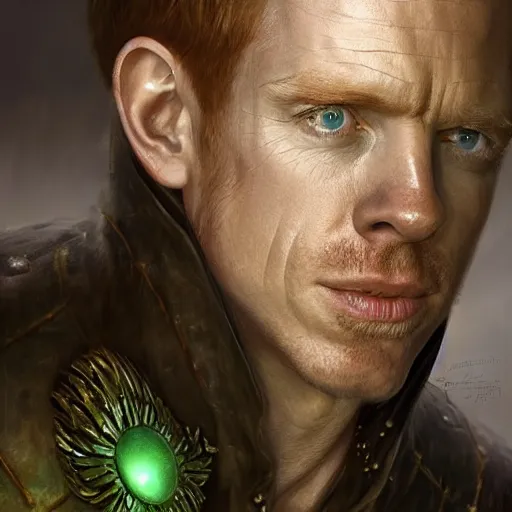 Image similar to closeup portrait shot of damian lewis as puck, robin goodfellow, pooka, fairy, highly detailed, digital painting, artstation, concept art, soft focus, depth of field, artgerm, tomasz alen kopera, peter mohrbacher, donato giancola, wlop, boris vallejo