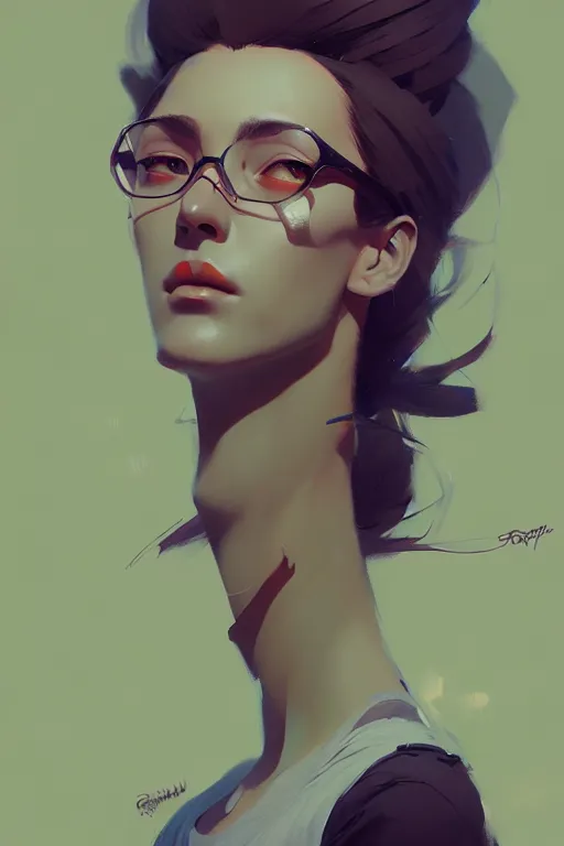 Image similar to a ultradetailed painting of a stylish woman, her head is a bomb, by greg rutkowski, and makoto shinkai trending on artstation