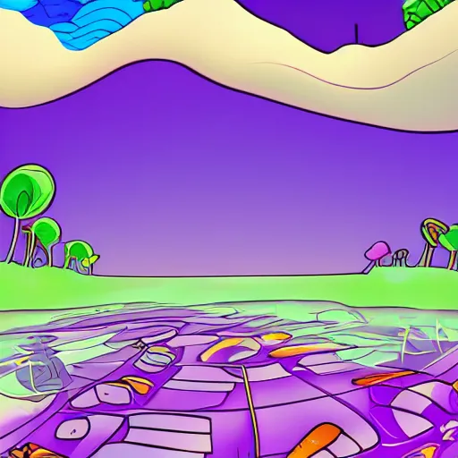 Image similar to purple floating island cartoon app background artwork, digital art, award winning