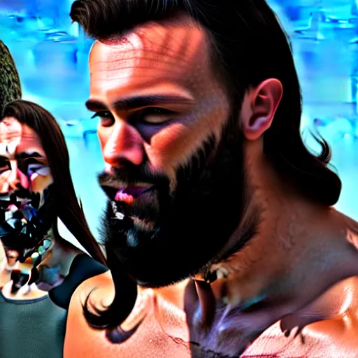 Prompt: Gigachad hanging out with Jesus, photorealistic, 4K