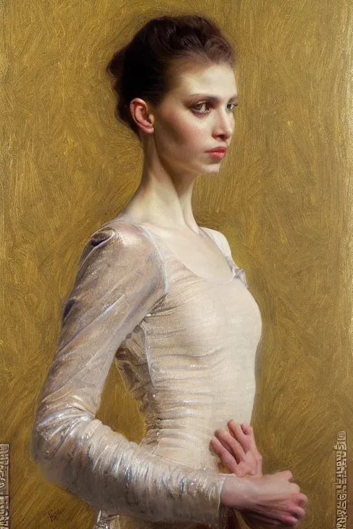 Prompt: portrait of a graceful russian prima ballerina, by donato giancola and berthold woltze.