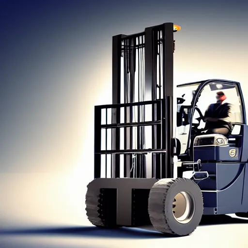 Prompt: fancy picture of a forklift in a cyper punk setting