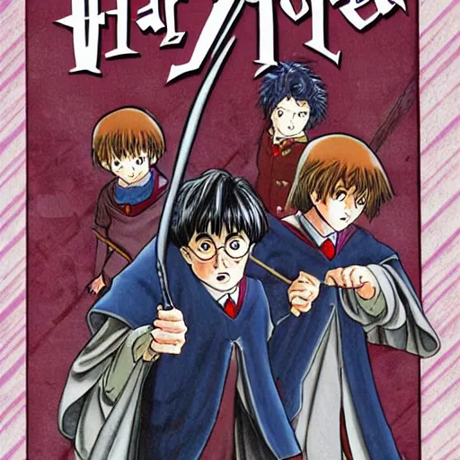 Image similar to harry potter manga cover by akira toriyama