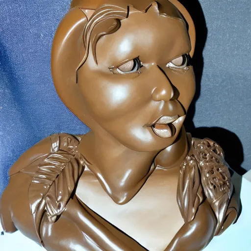 Image similar to chocolate sculpture of angelina julie