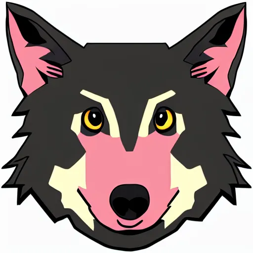 Prompt: retard wolf portrait, pop ar cartoon style