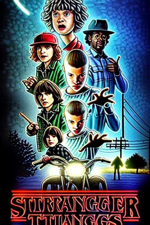 Stranger Things Season 5 Poster with cast of Futurama