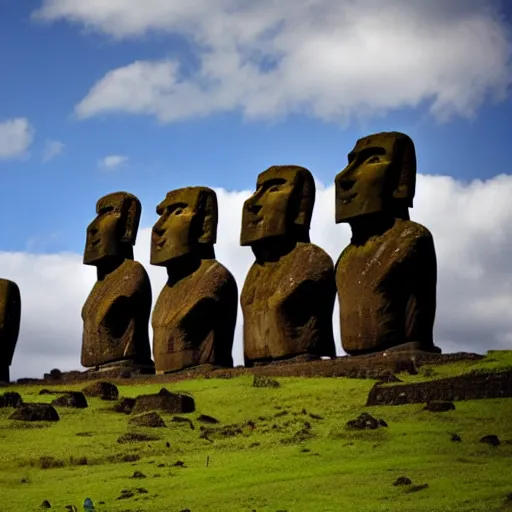 Image similar to a photo of moai