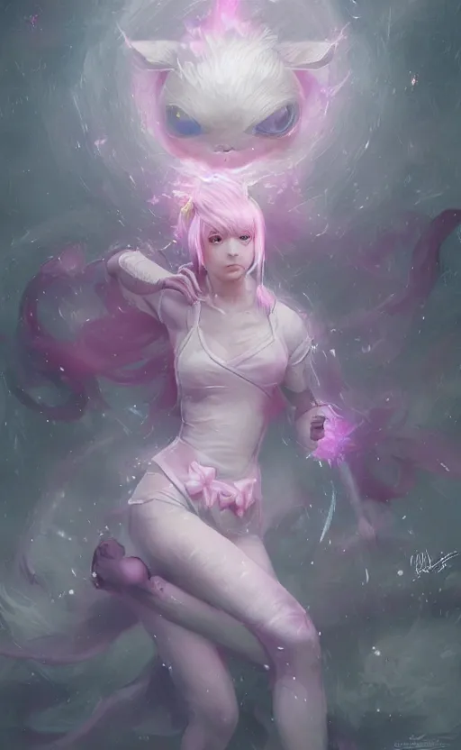 Image similar to a girl from final fantasy live action, cosplaying as jigglypuff, evocative, mystical night, very very very very detailed, award winning, masterpiece digital painting by greg rutkowski, alex grey, artstation, 4 k wallpaper
