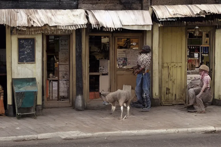 Prompt: pressed rat and warthog close down their shop