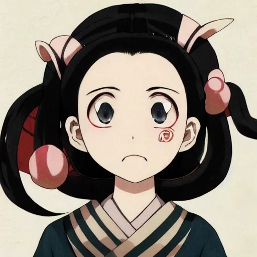 Image similar to beautiful full body image of nezuko kamado from demon slayer / kimetsu no yaiba, high details, high resolution, | | very very anime!!!, fine - face, realistic shaded perfect face, fine details. anime. realistic shaded lighting