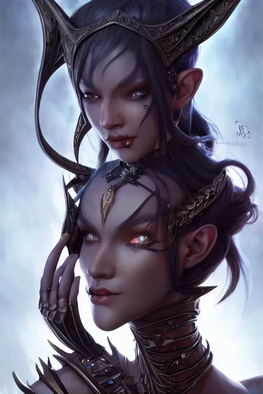 Image similar to dark elf princess, highly detailed, d & d, fantasy, highly detailed, digital painting, trending on artstation, concept art, sharp focus, illustration, global illumination, ray tracing, realistic shaded, art by stanley artgerm lau, wlop, rossdraws, frank frazetta, andrei riabovitchev, marc simonetti