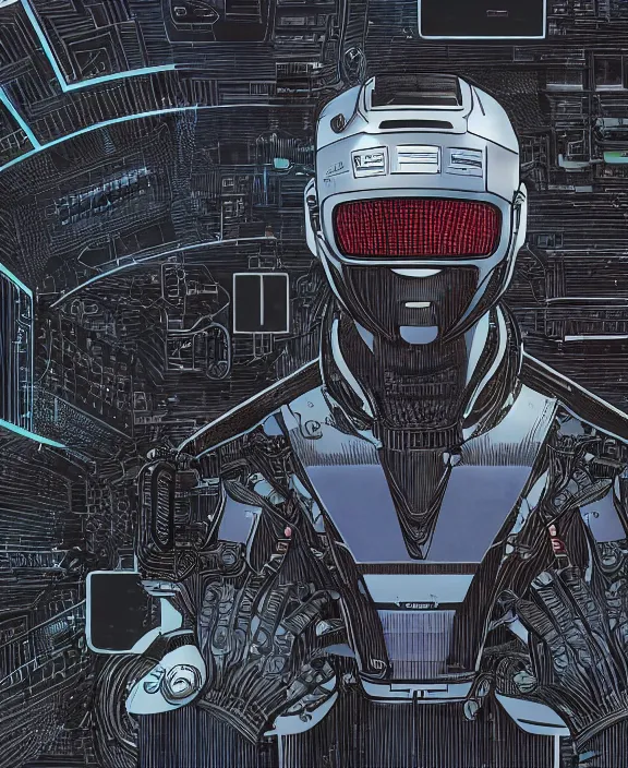 Image similar to Elon Musk as a borg drone by Moebius, 4k resolution, detailed