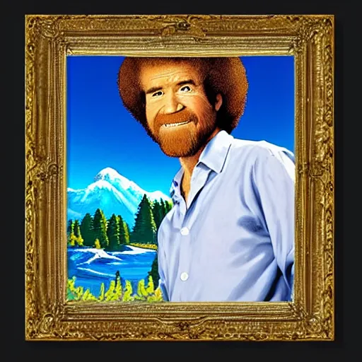 Image similar to bob ross in kung faux