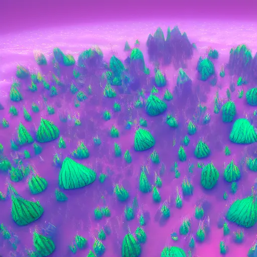 Image similar to crystallised utopian land, 8k, mad colors