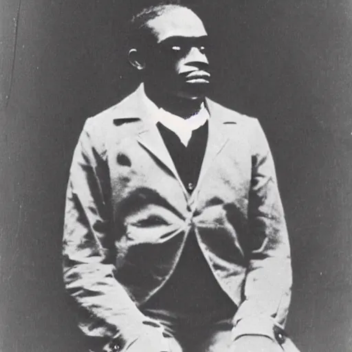 Image similar to photo of 1800s black man dressed as Batman
