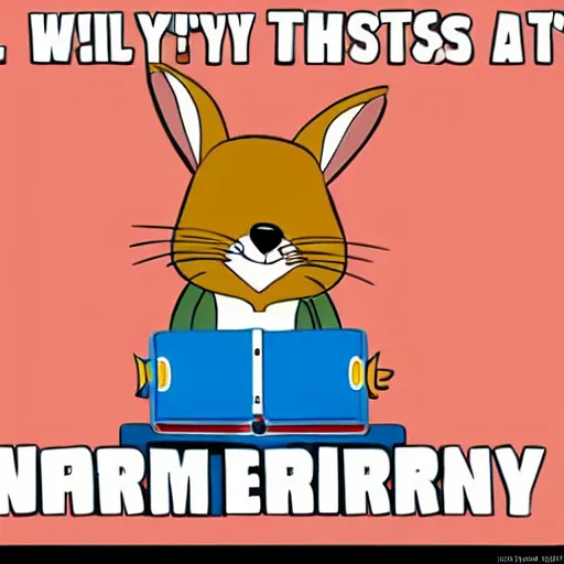 Prompt: wallaby at the DMV in the style of Richard Scarry