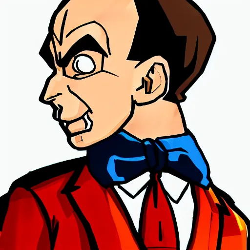 Prompt: cartoon portrait of saul goodman, drawn in the style of dragon ball z