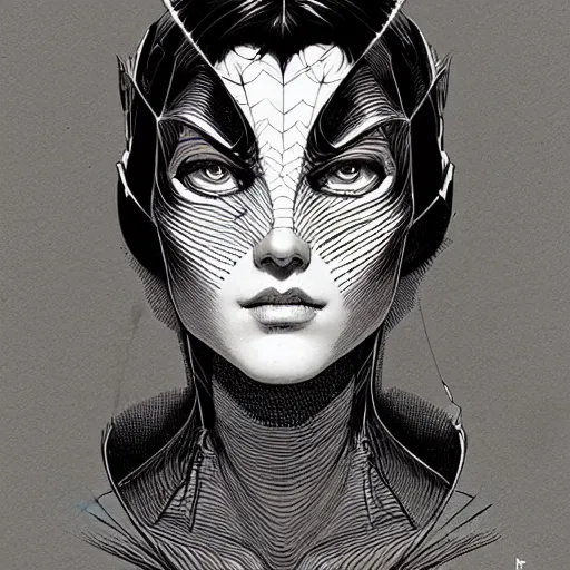 Image similar to portrait top light, by killian eng and joe fenton and martin deschambault and conrad roset, inspired by spider - man, etching, fine, sharp high detail,