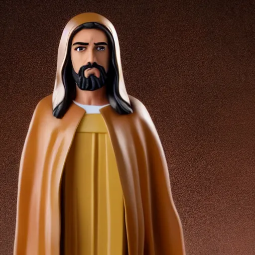 Image similar to jesus christ action figure made by mattel, studio photography