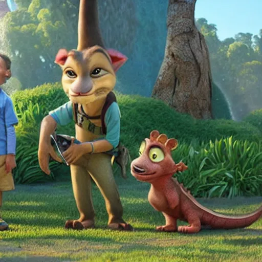 Image similar to Anthropological Dinosaur, still from zootopia,