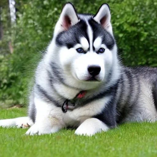 Image similar to a very fat husky