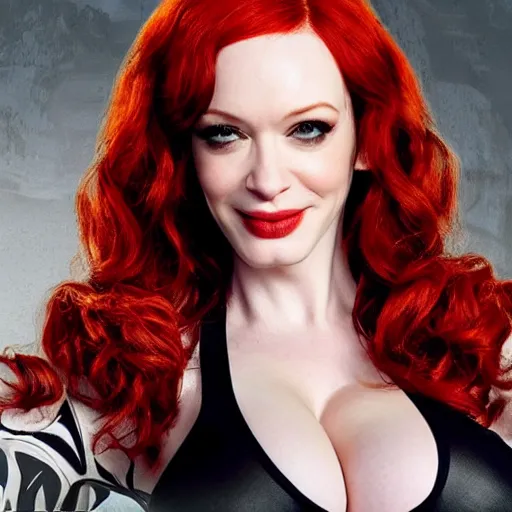 Image similar to christina hendricks as spider woman,