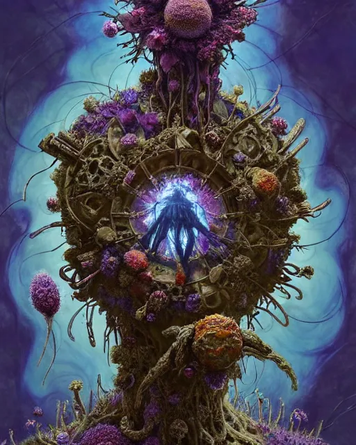 Image similar to the platonic ideal of flowers, rotting, insects and praying of cletus kasady carnage thanos dementor wild hunt doctor manhattan chtulu mandelbulb mandala howl's moving castle bioshock davinci heavy rain, d & d, fantasy, ego death, decay, dmt, psilocybin, concept art by greg rutkowski and ruan jia