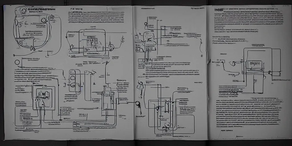 Prompt: xerox scan of exploded technical diagram repair manual for a teletubby
