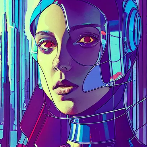 Prompt: a portrait of a beautiful cybernetic woman praying, cyberpunk concept art by josan gonzales and jean claude meziere and syd mead and moebius