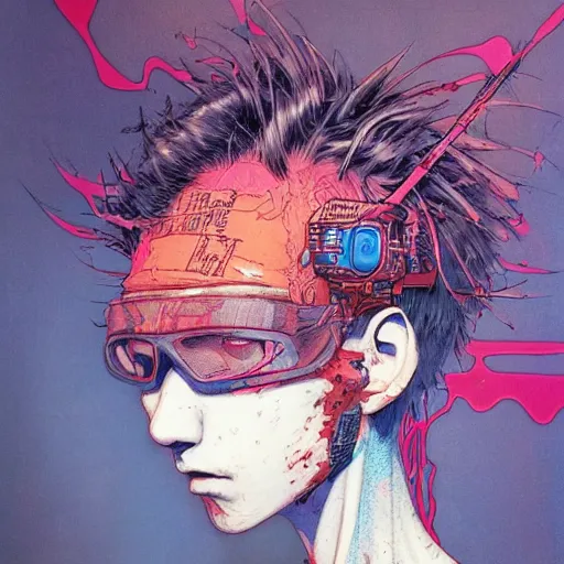 Image similar to prompt : punk portrait soft light painted by james jean and katsuhiro otomo and erik jones, inspired by akira anime, smooth face feature, intricate oil painting, high detail illustration, sharp high detail, manga and anime 1 9 9 9