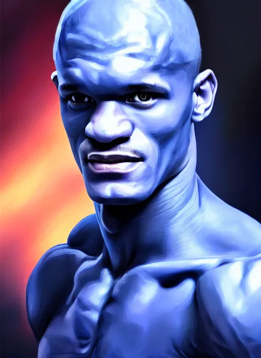 Image similar to vitalik buterin looks like ronnie coleman, digital art, oil painting, cold blue tones, fantasy, 8 k, trending on artstation, detailed