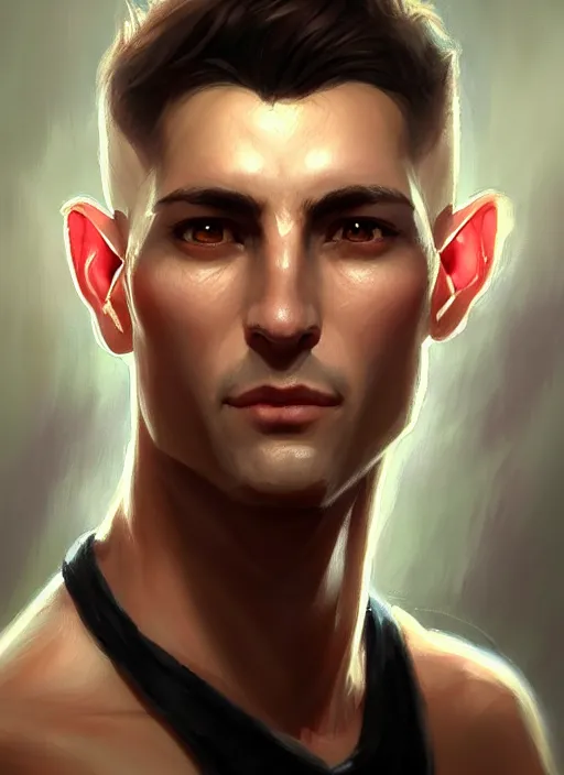 Image similar to a _ fantasy _ style _ portrait _ painting _ of light brown argentinian male short black hair defined chiseled facial features face big ears, rpg dnd oil _ painting _ unreal _ 5 _ daz. _ rpg _ portrait _ extremely _ detailed _ artgerm _ greg _ rutkowski _ greg