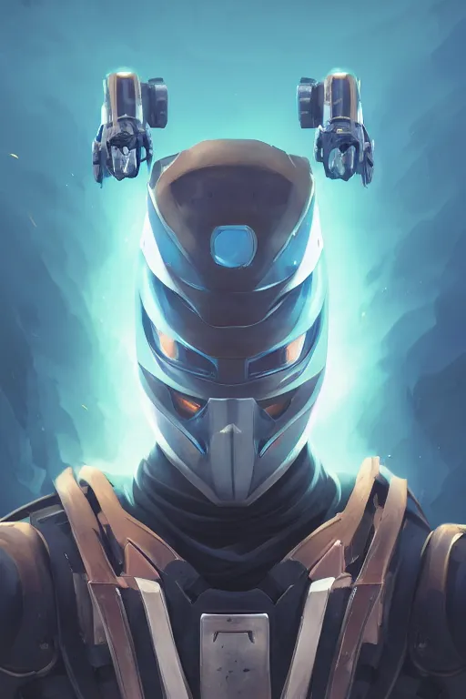 Image similar to epic mask helmet robot ninja portrait stylized as fornite style game design fanart by concept artist gervasio canda, behance hd by jesper ejsing, by rhads, makoto shinkai and lois van baarle, ilya kuvshinov, rossdraws global illumination radiating a glowing aura global illumination ray tracing hdr render in unreal engine 5