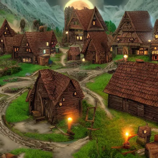 Prompt: wizard village 4k