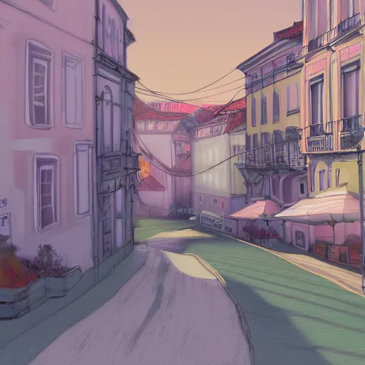 Image similar to city of oporto, concept art, pastel soft colors, in the style of robert hickox, oscar galvan