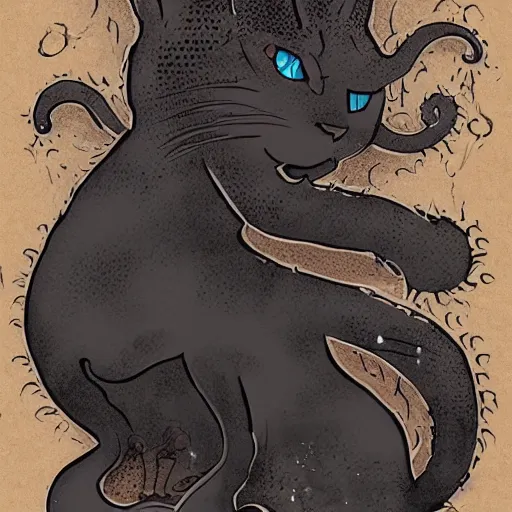 Prompt: a cat in the style of a lovecraftian monster