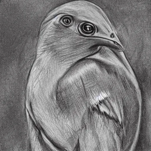 Image similar to hipposideros griffini but as a wildlife sketch. hipposideros griffini charcoal wildlife drawing, in habitat, by john banovish. detailed charcoal, intricate, scientific field study. charcoal on canvas. 5 8