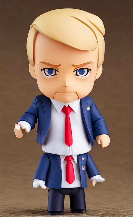 Image similar to one donald trump nendoroid, well - designed, chibi, realistic lighting