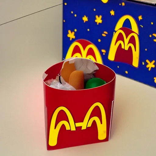 Prompt: Liminal space in outer space!!!, ((Mc Donald’s happy meal toy))