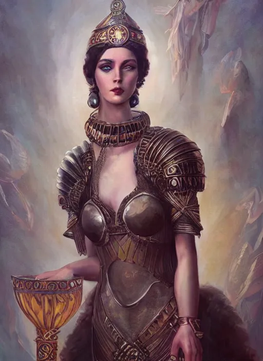 Prompt: portrait of cassandra the trojan prophetess, by bogdan rezunenko and denys tsiperko and tom bagshaw, magic realism