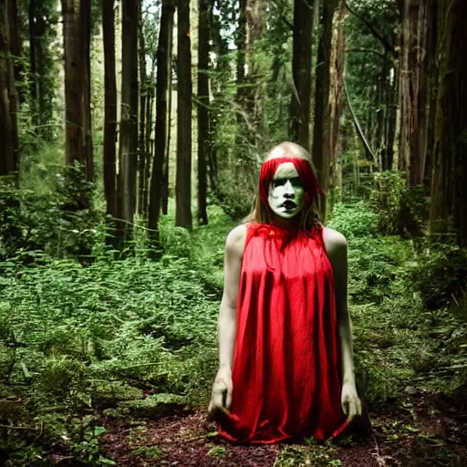 Image similar to scary girl in forest