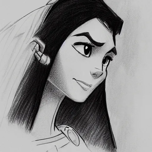 Image similar to milt kahl sketch of victoria justice as princess padme from star wars episode 3