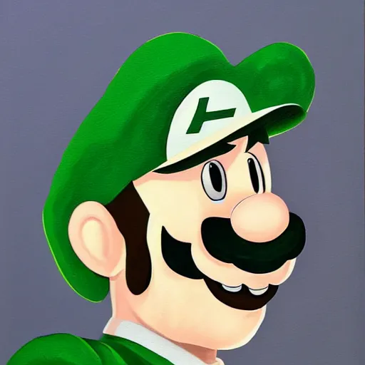 Prompt: luigi painted by wangjie li