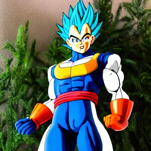Image similar to statue of vegeta from dragon ball z, detailed and without artifacts