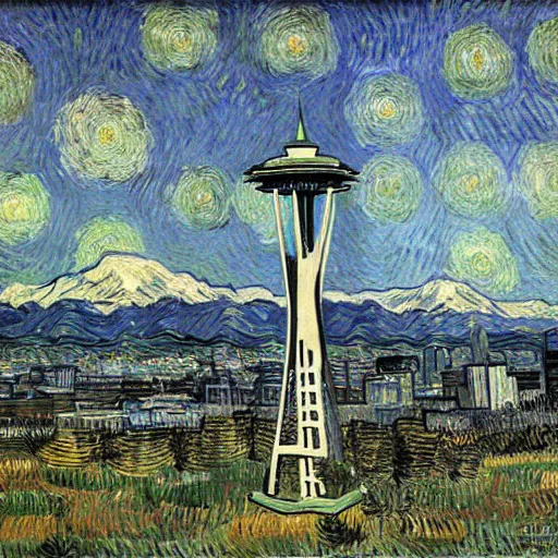 Image similar to Seattle, by VanGogh