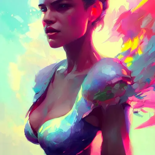 Image similar to colorful art by greg rutkowski, artgerm, artstation, wlop, cgsociety, detalied,